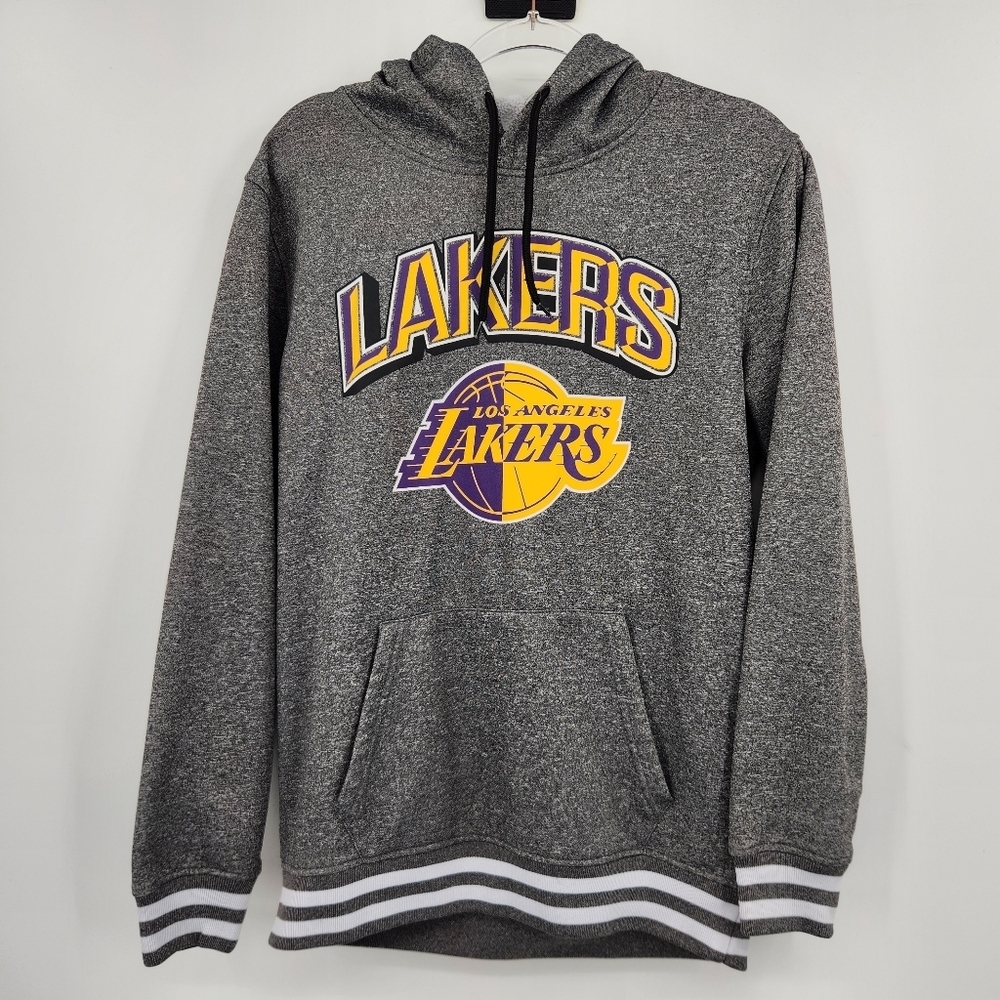 Los Angeles Lakers NBA Basketball Hoodie Sweatshirt Size Small Gray Long Sleeve